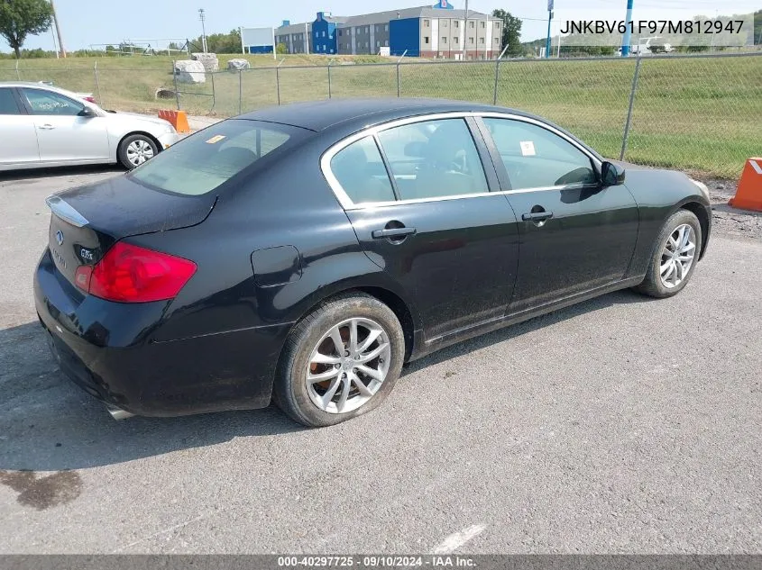 2007 Infiniti G35X VIN: JNKBV61F97M812947 Lot: 40297725