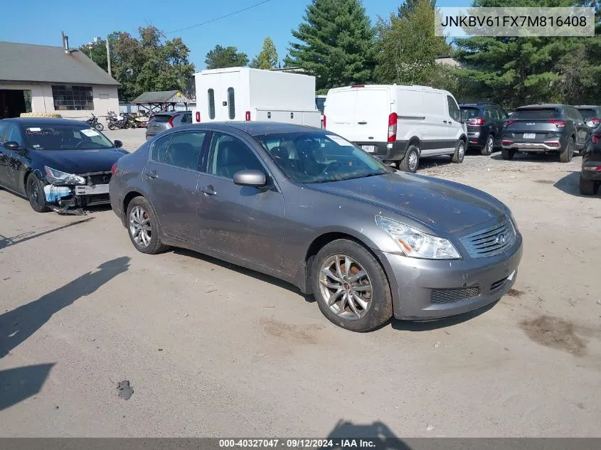 2007 Infiniti G35X VIN: JNKBV61FX7M816408 Lot: 40327047