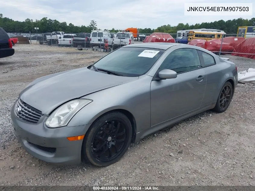 2007 Infiniti G35 VIN: JNKCV54E87M907503 Lot: 40330824