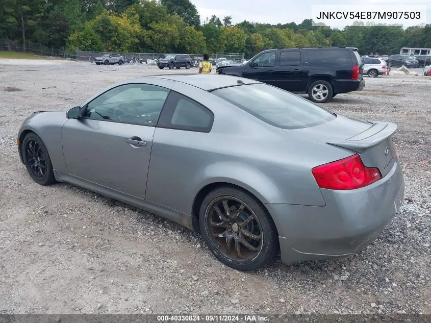 2007 Infiniti G35 VIN: JNKCV54E87M907503 Lot: 40330824