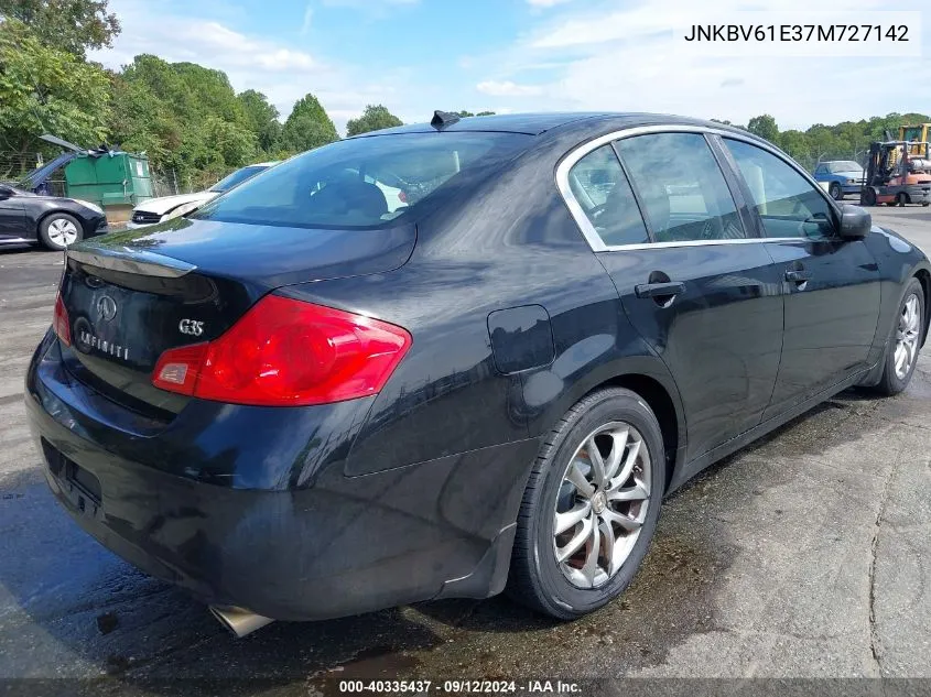 2007 Infiniti G35 Journey VIN: JNKBV61E37M727142 Lot: 40335437