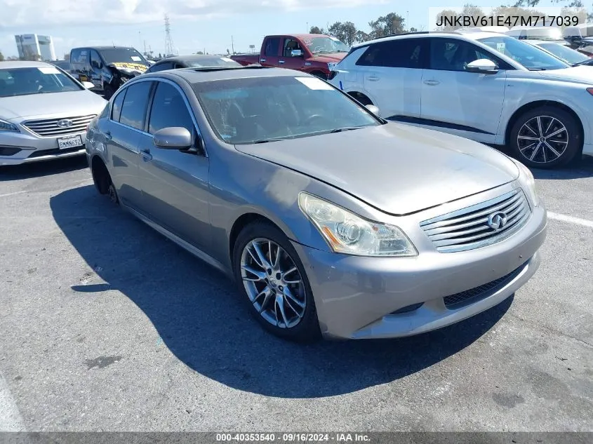 2007 Infiniti G35 Sport W/6-Speed Manual VIN: JNKBV61E47M717039 Lot: 40353540