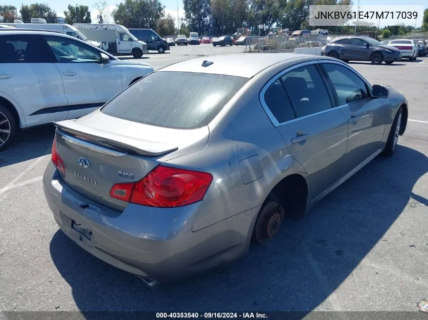 2007 Infiniti G35 Sport W/6-Speed Manual VIN: JNKBV61E47M717039 Lot: 40353540