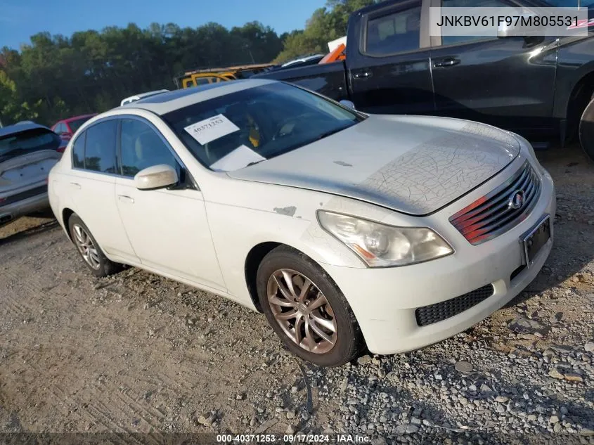 2007 Infiniti G35X VIN: JNKBV61F97M805531 Lot: 40371253