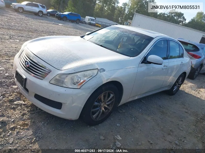 2007 Infiniti G35X VIN: JNKBV61F97M805531 Lot: 40371253