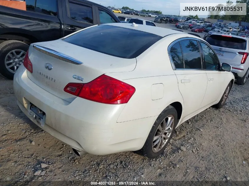 2007 Infiniti G35X VIN: JNKBV61F97M805531 Lot: 40371253