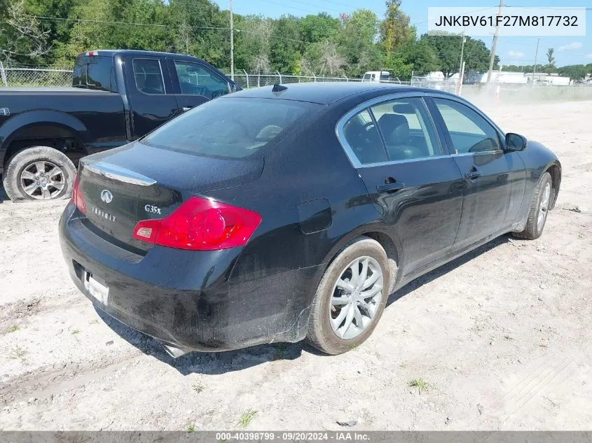 2007 Infiniti G35X VIN: JNKBV61F27M817732 Lot: 40398799