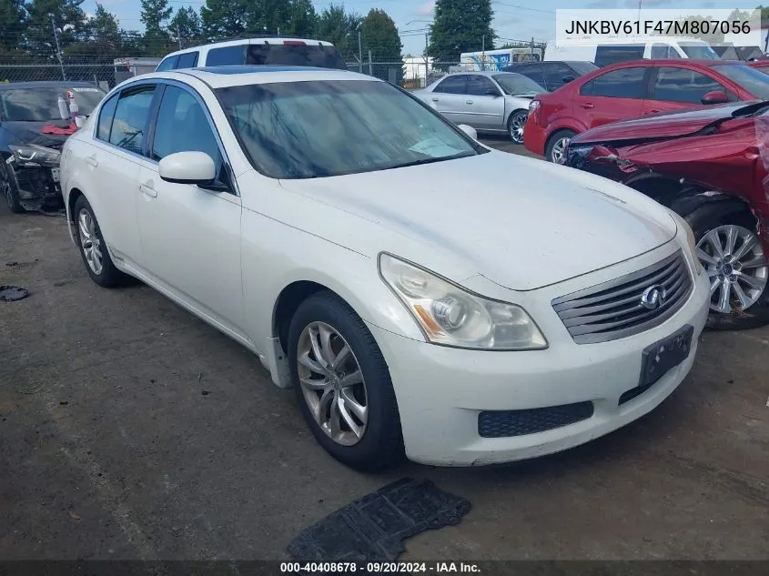 2007 Infiniti G35X VIN: JNKBV61F47M807056 Lot: 40408678