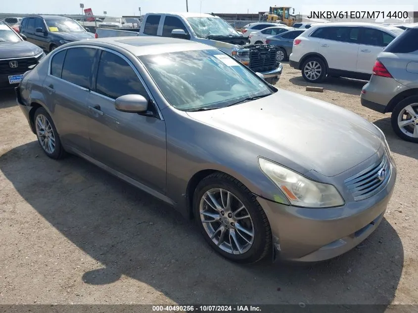 2007 Infiniti G35 Sport W/6-Speed Manual VIN: JNKBV61E07M714400 Lot: 40490256