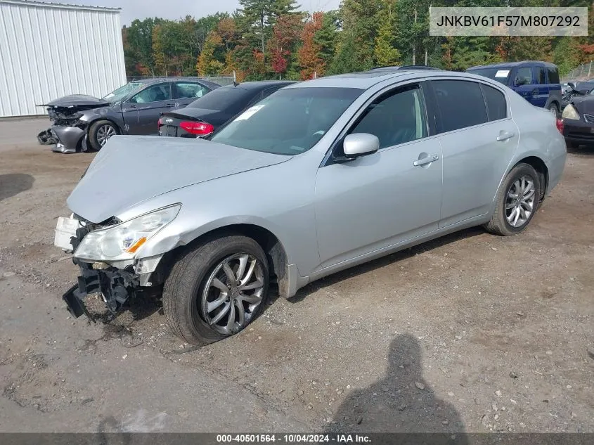 2007 Infiniti G35X VIN: JNKBV61F57M807292 Lot: 40501564