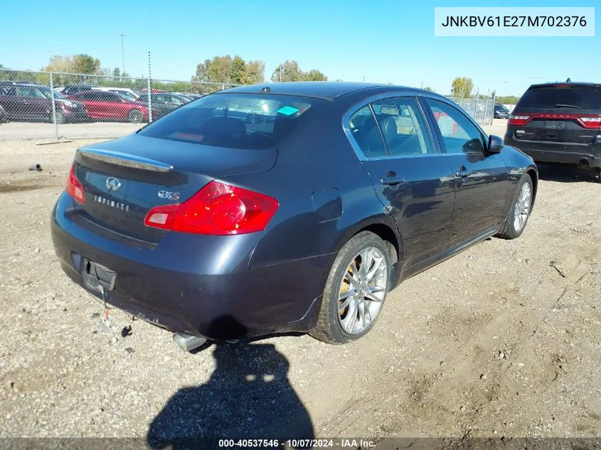 2007 Infiniti G35 Sport VIN: JNKBV61E27M702376 Lot: 40537546