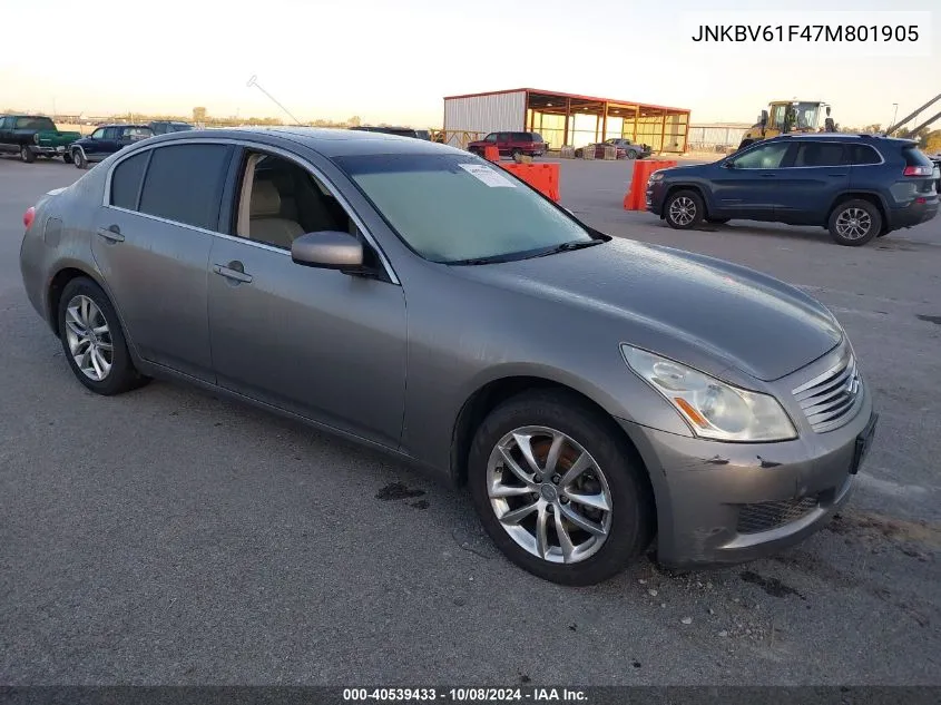 2007 Infiniti G35 VIN: JNKBV61F47M801905 Lot: 40539433