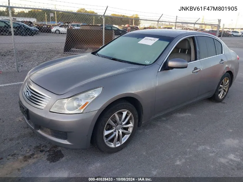 2007 Infiniti G35 VIN: JNKBV61F47M801905 Lot: 40539433