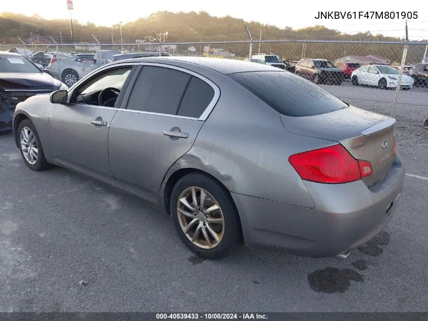 2007 Infiniti G35 VIN: JNKBV61F47M801905 Lot: 40539433