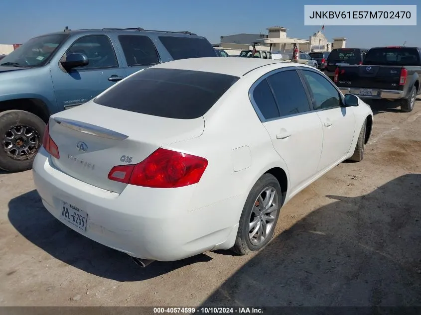 2007 Infiniti G35 Journey VIN: JNKBV61E57M702470 Lot: 40574599