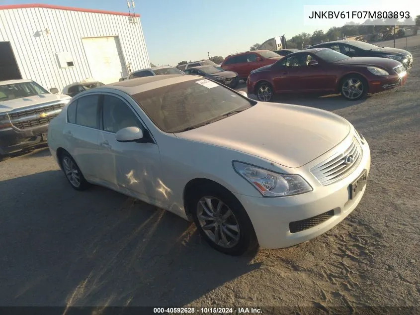 2007 Infiniti G35X VIN: JNKBV61F07M803893 Lot: 40592628