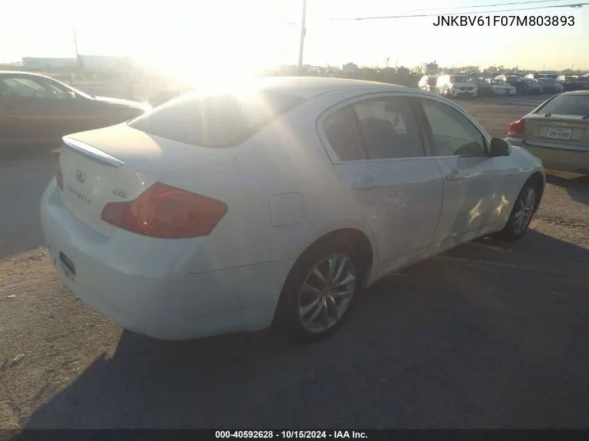 2007 Infiniti G35X VIN: JNKBV61F07M803893 Lot: 40592628