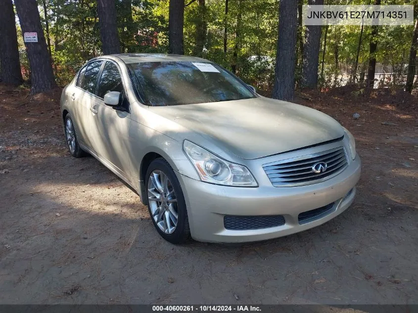 2007 Infiniti G35 Journey VIN: JNKBV61E27M714351 Lot: 40600261