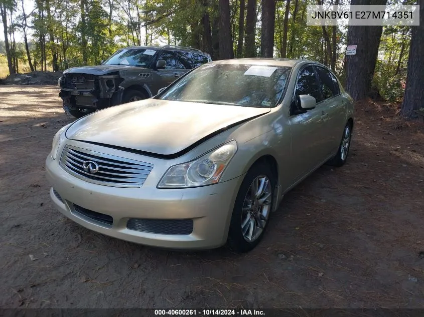 2007 Infiniti G35 Journey VIN: JNKBV61E27M714351 Lot: 40600261