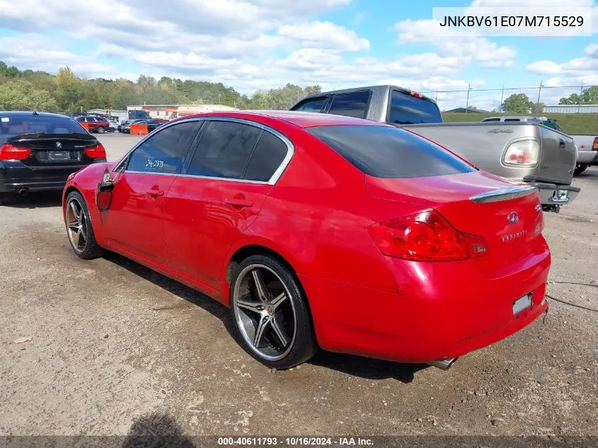 2007 Infiniti G35 Journey VIN: JNKBV61E07M715529 Lot: 40611793