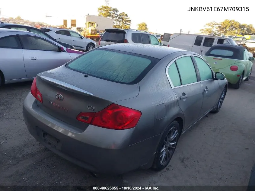 2007 Infiniti G35 Journey VIN: JNKBV61E67M709315 Lot: 40625855