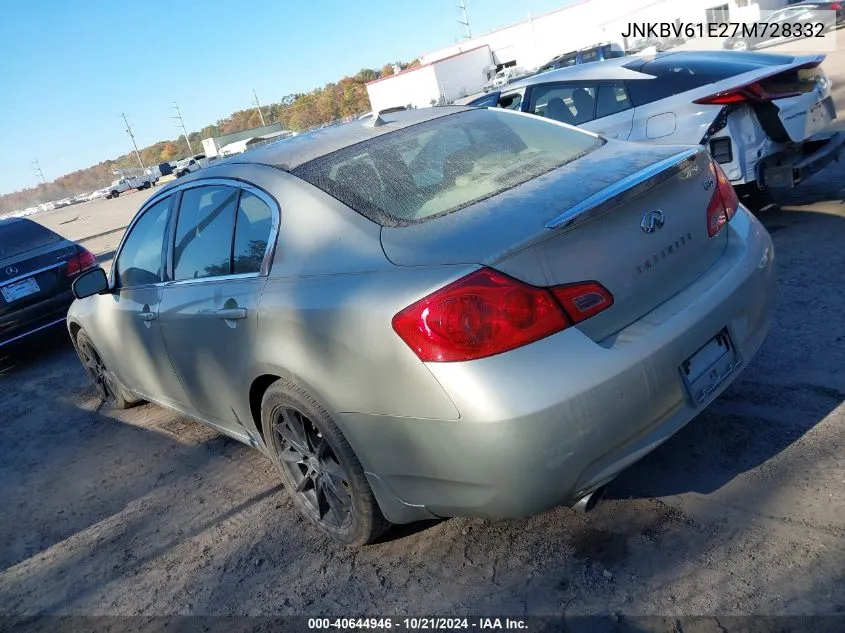 2007 Infiniti G35 Journey VIN: JNKBV61E27M728332 Lot: 40644946