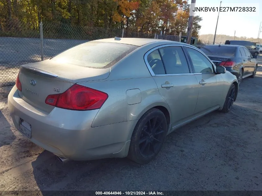 2007 Infiniti G35 Journey VIN: JNKBV61E27M728332 Lot: 40644946