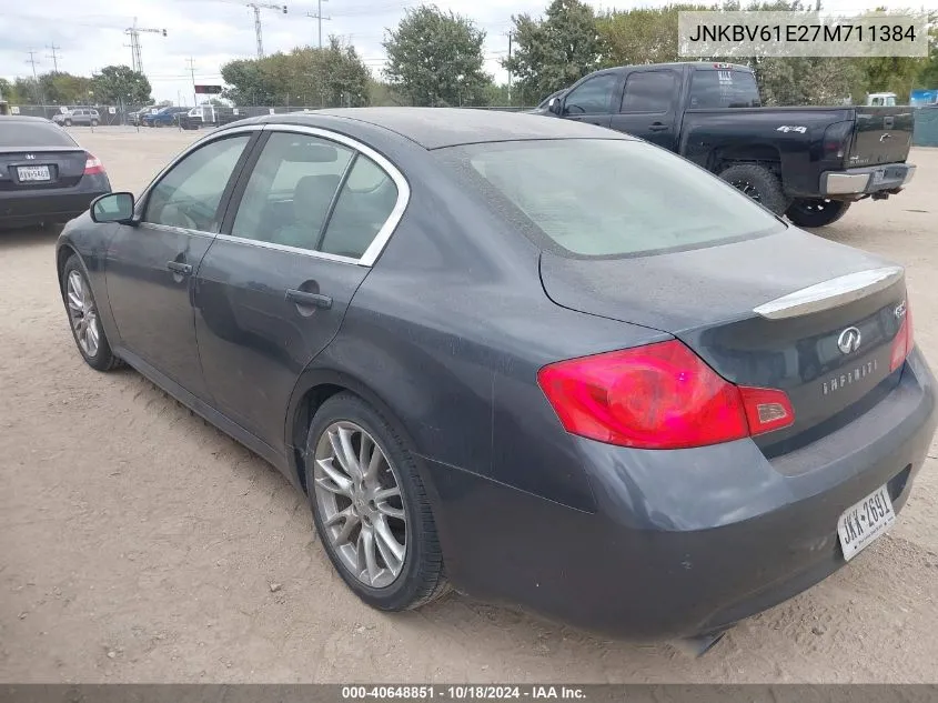 2007 Infiniti G35 Sport W/6-Speed Manual VIN: JNKBV61E27M711384 Lot: 40648851