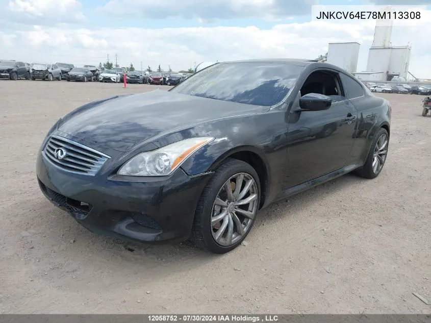 2008 Infiniti G37 Journey/Sport VIN: JNKCV64E78M113308 Lot: 12058752