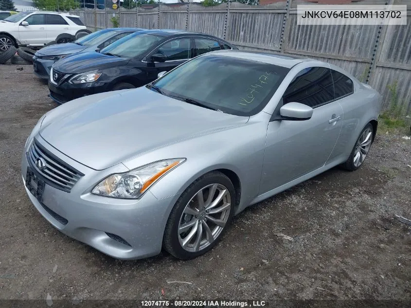 2008 Infiniti G37 Journey/Sport VIN: JNKCV64E08M113702 Lot: 12074775