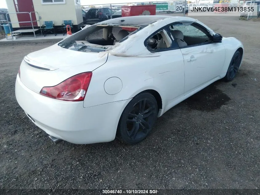 2008 Infiniti G37 Journey/Sport VIN: JNKCV64E38M113855 Lot: 30046740