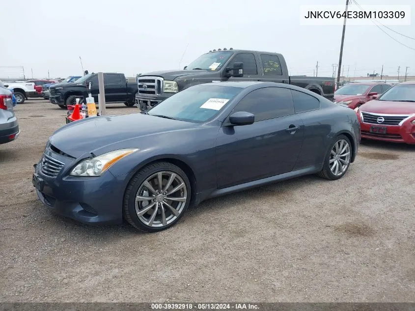 2008 Infiniti G37 Journey VIN: JNKCV64E38M103309 Lot: 39392918