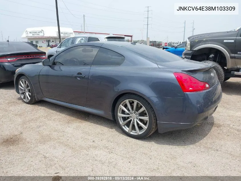 2008 Infiniti G37 Journey VIN: JNKCV64E38M103309 Lot: 39392918