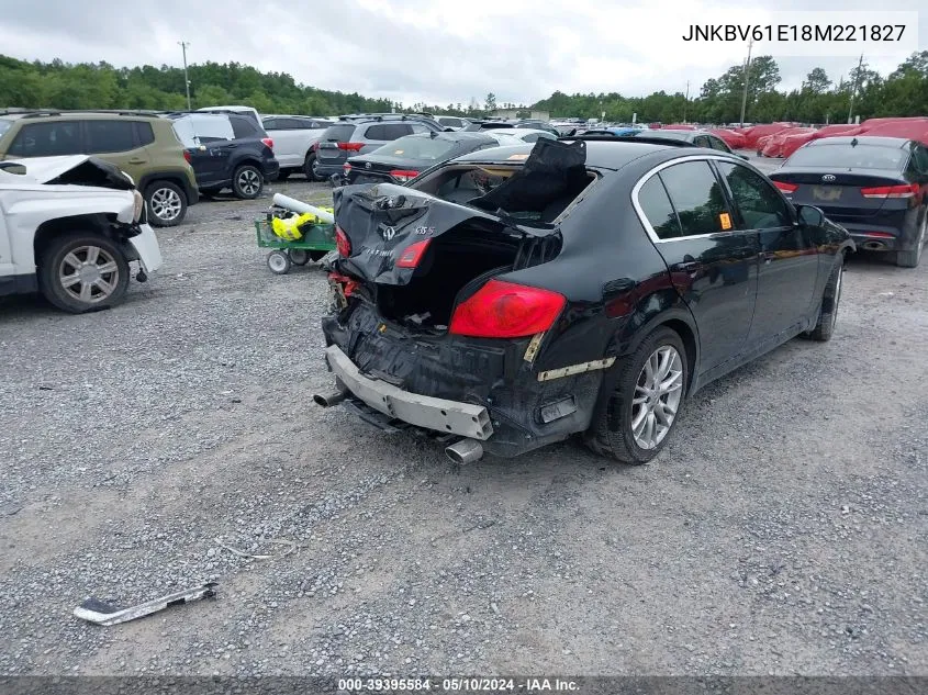 2008 Infiniti G35 Journey VIN: JNKBV61E18M221827 Lot: 39395584