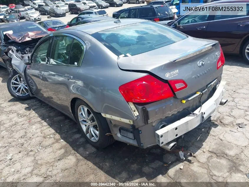 2008 Infiniti G35X VIN: JNKBV61F08M255332 Lot: 39442340