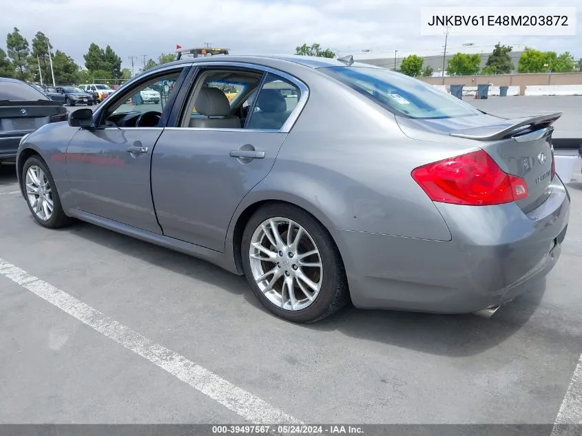 2008 Infiniti G35 Journey VIN: JNKBV61E48M203872 Lot: 39497567