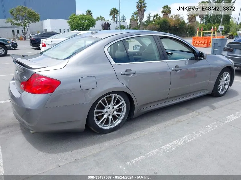 2008 Infiniti G35 Journey VIN: JNKBV61E48M203872 Lot: 39497567