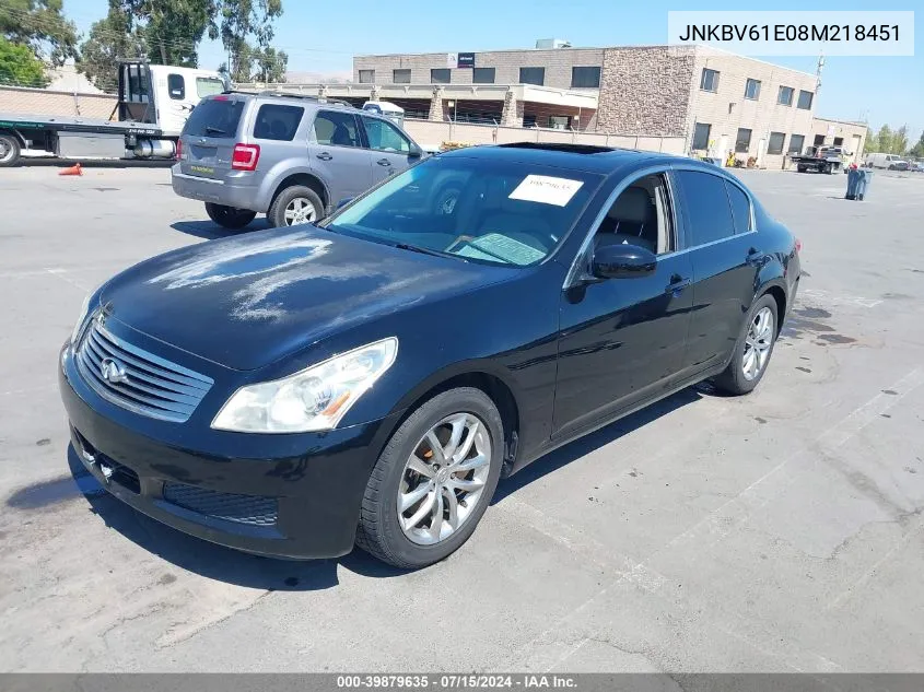 2008 Infiniti G35 Journey VIN: JNKBV61E08M218451 Lot: 39879635