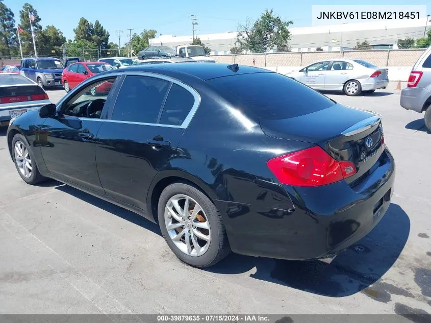 2008 Infiniti G35 Journey VIN: JNKBV61E08M218451 Lot: 39879635