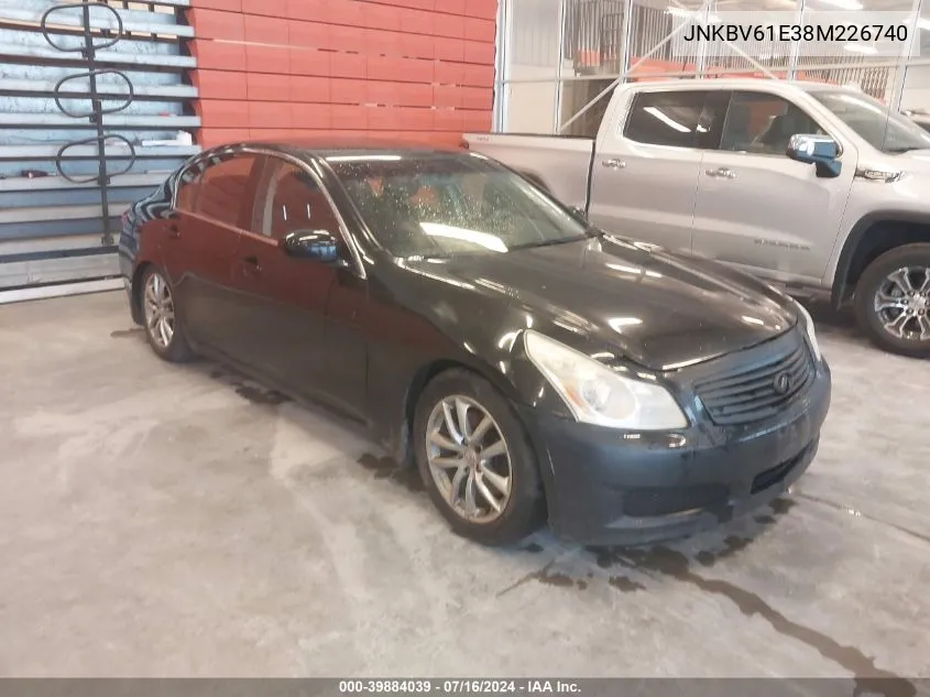 2008 Infiniti G35 Journey VIN: JNKBV61E38M226740 Lot: 39884039