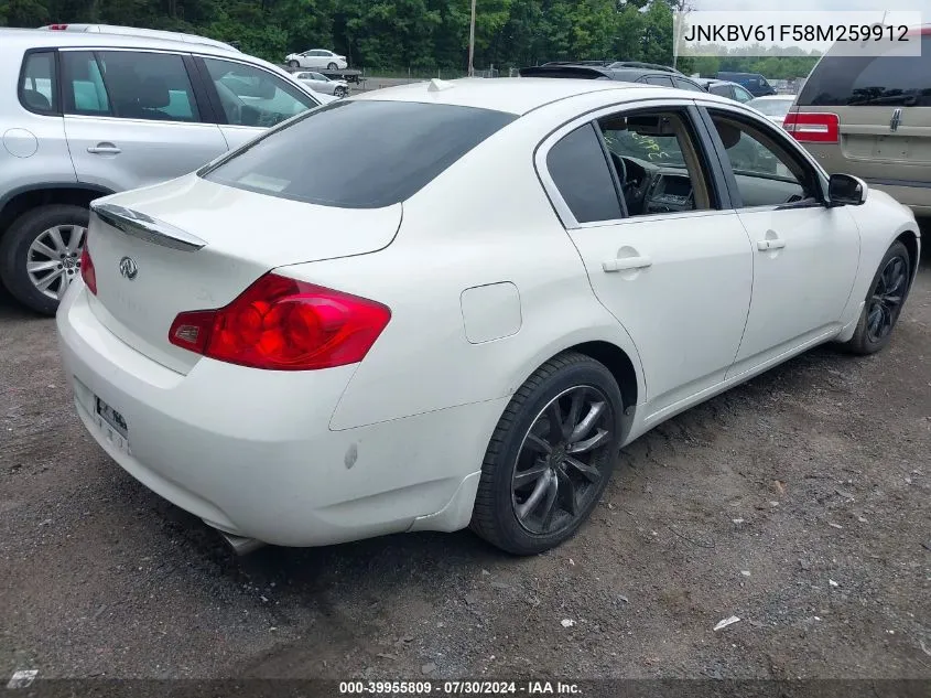 JNKBV61F58M259912 2008 Infiniti G35X