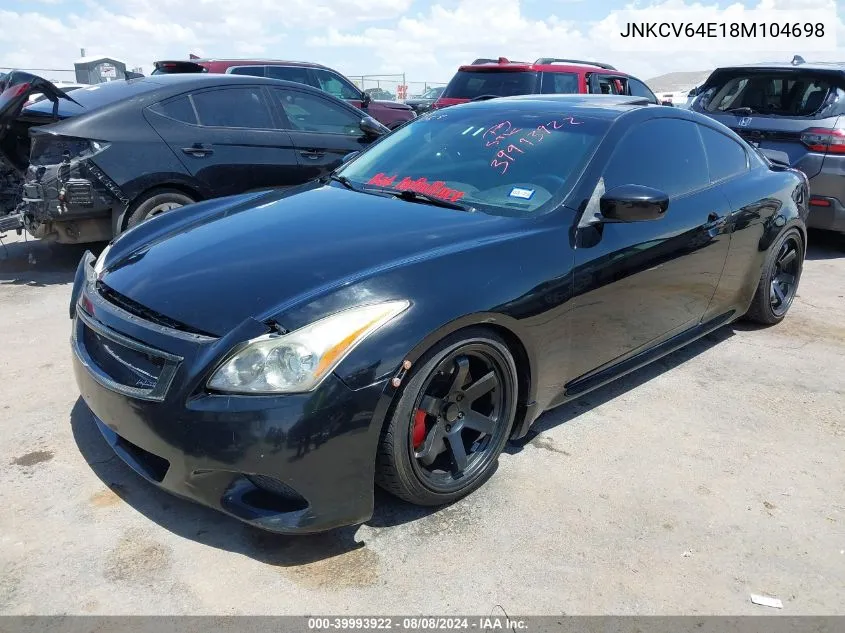 2008 Infiniti G37 Journey VIN: JNKCV64E18M104698 Lot: 39993922