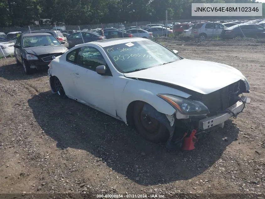 2008 Infiniti G37 Journey VIN: JNKCV64E48M102346 Lot: 40008854