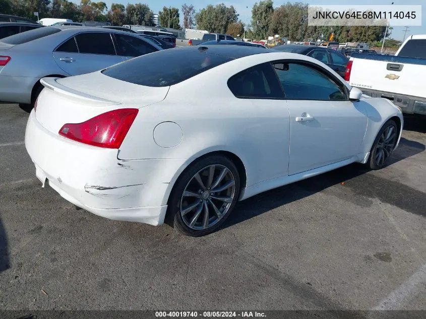 2008 Infiniti G37 Journey VIN: JNKCV64E68M114045 Lot: 40019740