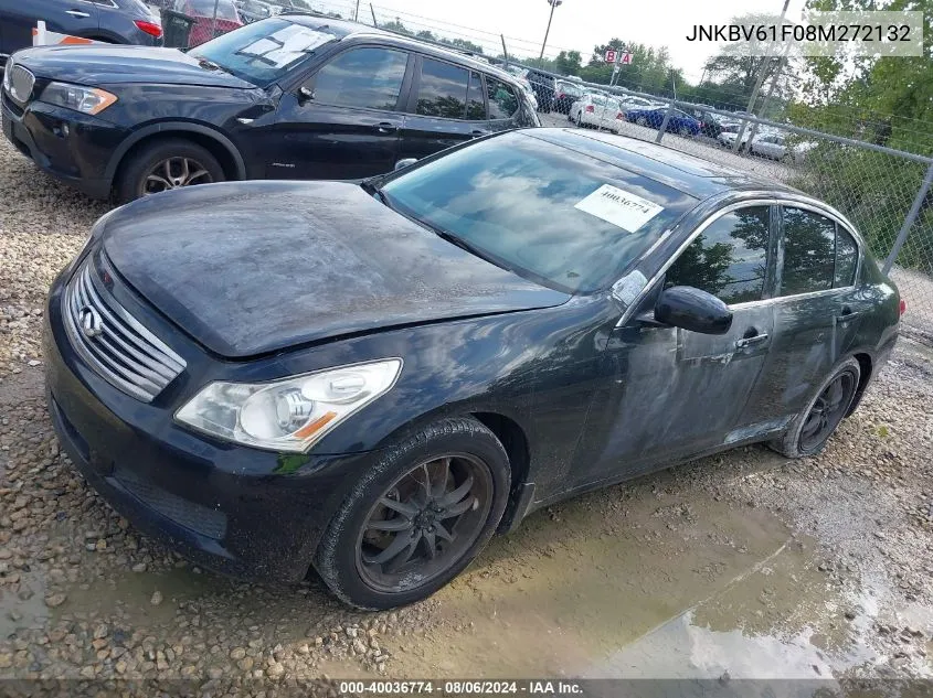 2008 Infiniti G35X VIN: JNKBV61F08M272132 Lot: 40036774