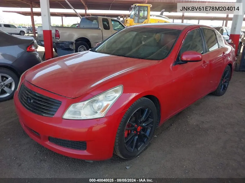 2008 Infiniti G35 Journey VIN: JNKBV61E78M204014 Lot: 40040025