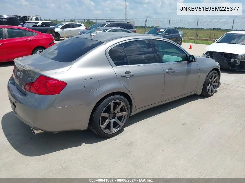 2008 Infiniti G35 Journey VIN: JNKBV61E98M228377 Lot: 40041867