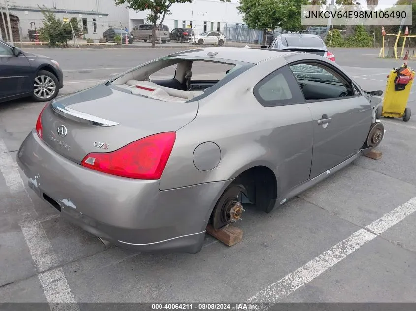 2008 Infiniti G37 Sport VIN: JNKCV64E98M106490 Lot: 40064211