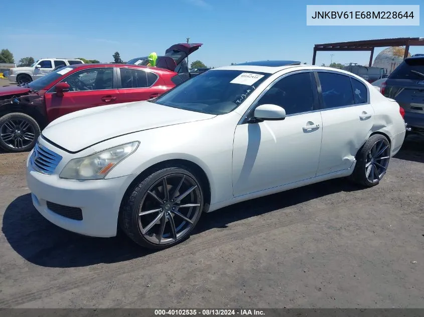 2008 Infiniti G35 Journey VIN: JNKBV61E68M228644 Lot: 40102535