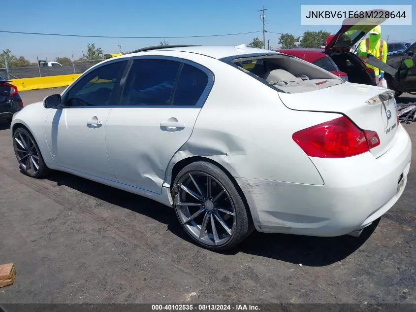 2008 Infiniti G35 Journey VIN: JNKBV61E68M228644 Lot: 40102535